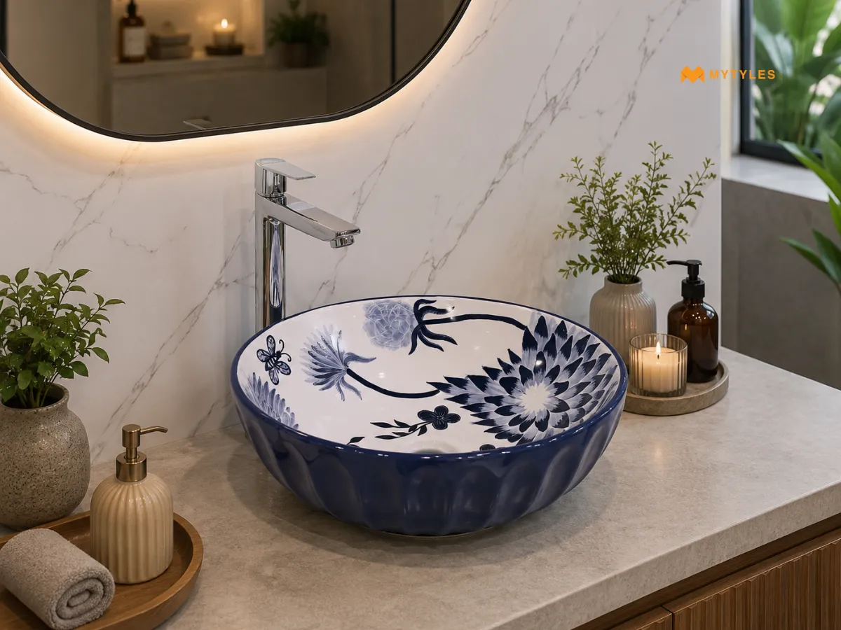 Indigo Sumie Abstract Basin